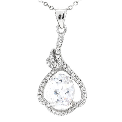 pendentif femme argent zirconium 8300756