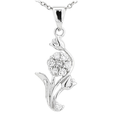 pendentif femme argent zirconium 8300779