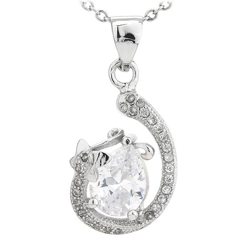 pendentif femme argent zirconium 8300786