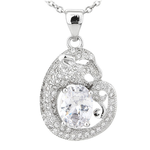 pendentif femme argent zirconium 8300804