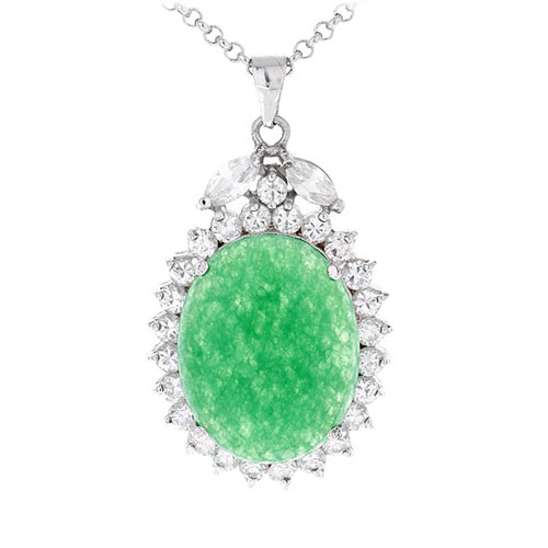 pendentif femme argent zirconium jade 8300433