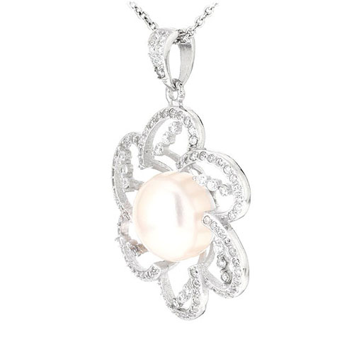 pendentif femme argent zirconium perle 8300537 pic2
