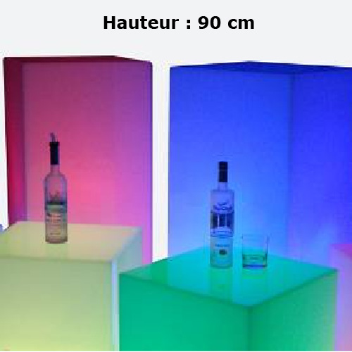 presentoir cube led 90cm