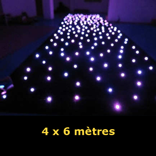 rideau led etoiles 1 couleur 4x6m