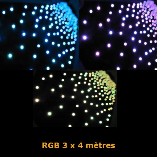 rideau led etoiles RGB 3x4m