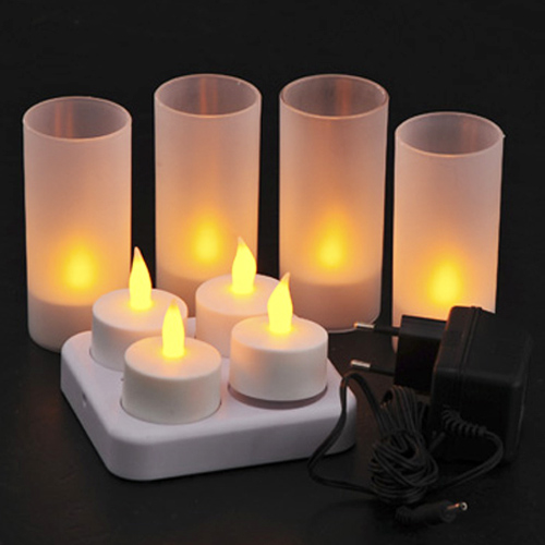 set 4 bougies led rechargeables