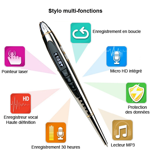 stylo espion enregistreur vocal HD