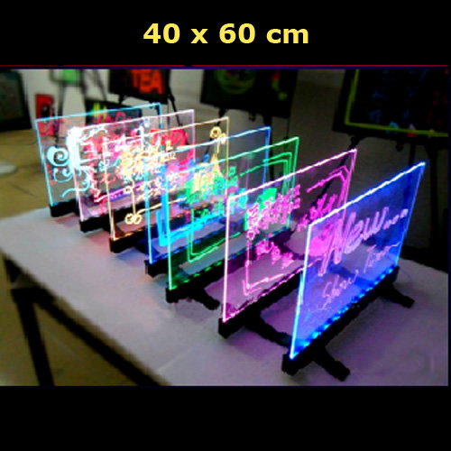 Tableau de table lumineux à leds 40 x 60 en acrylique ou verre