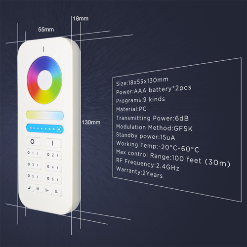 telecommande led tactile RGBWW 6 zones REMRGBWW6Z pic3