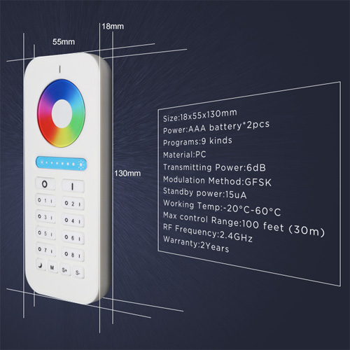 telecommande led tactile RGBW 8 zones REMRGBW8Z pic4