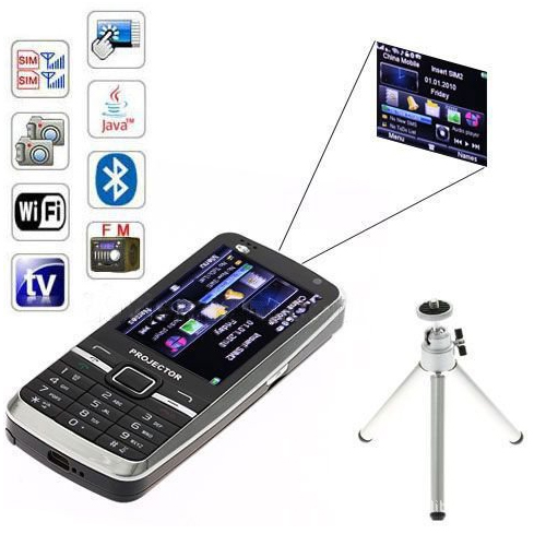 Téléphone 4 bandes avec projecteur intégré 2xSIM WiFi Bluetooth sur  grossiste chinois import